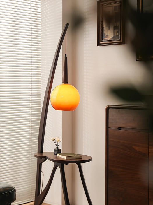 Arc Wood Hanging Floor Lamp-DWHOME