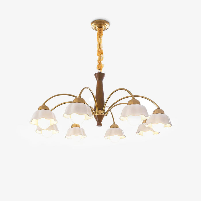 Swedish Modern Brass Chandelier