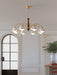 Swedish Modern Brass Chandelier.