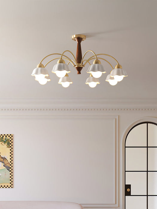 Swedish Modern Brass Chandelier