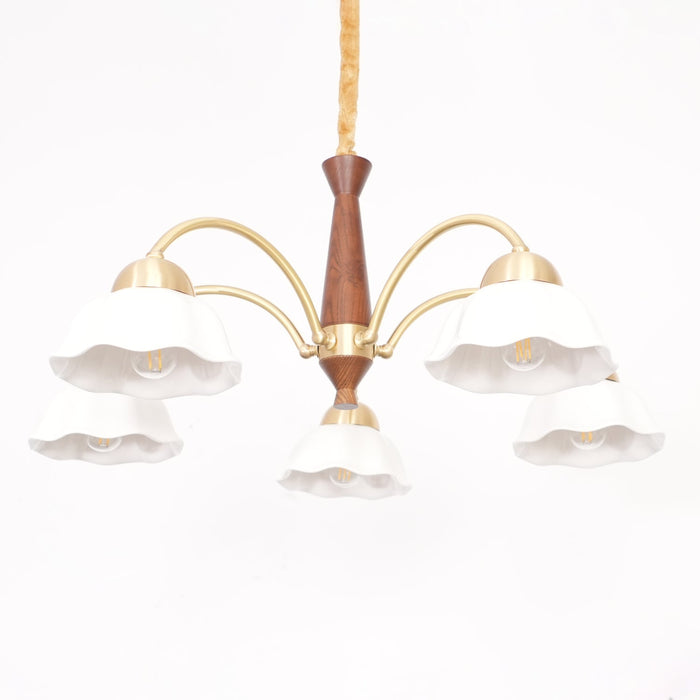 Swedish Modern Brass Chandelier