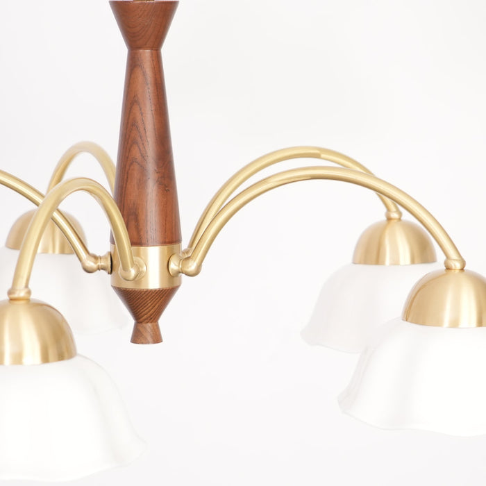 Swedish Modern Brass Chandelier