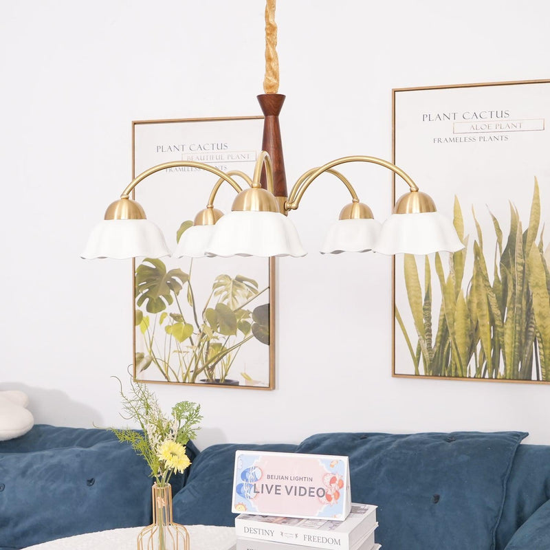 Swedish Modern Brass Chandelier-DWHOME