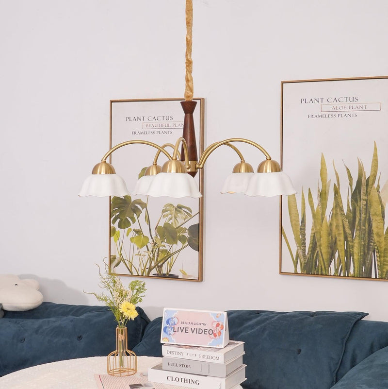 Swedish Modern Brass Chandelier-DWHOME