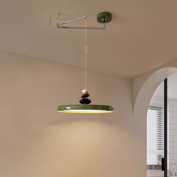 Swing Arm Stone Pendant Light.