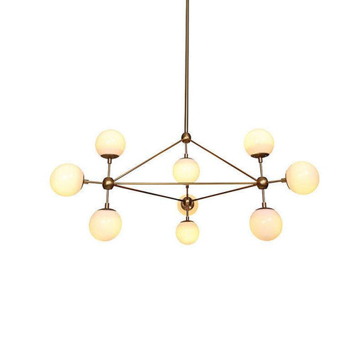 Ritz 10 Bulb Brass Pendant Light.