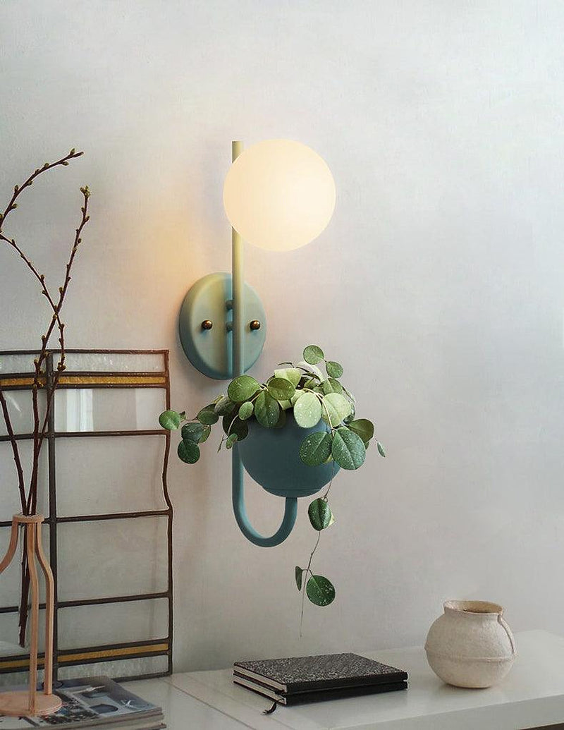 Ritz Single Head Pot Plant Wall Light-DWHOME