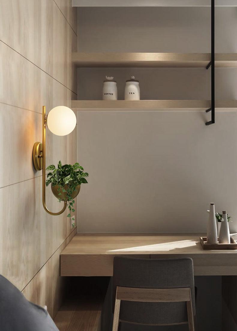 Ritz Single Head Pot Plant Wall Light-DWHOME
