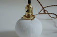 Sjöborre Art Deco White Glass Shade Brass Fitting Pendant Light.