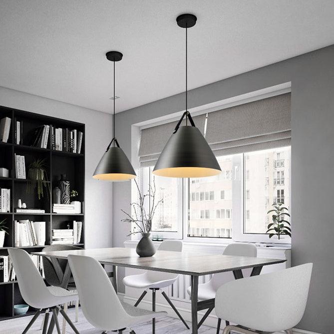 Leather Strap Suspension Minimalist Pendant  Light.