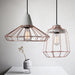 Sangkar Rose copper gold Cage Pendant Light With Concrete Base.