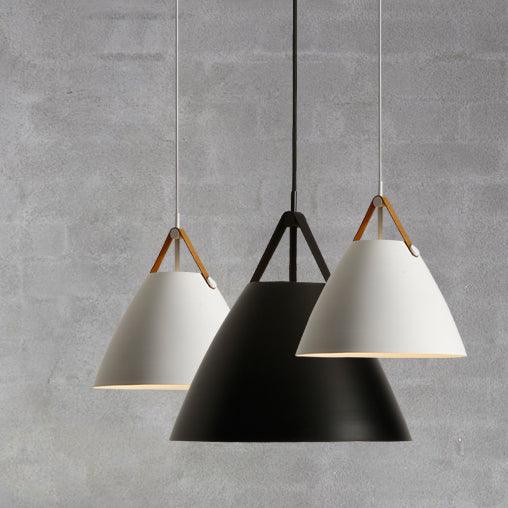 Leather Strap Suspension Minimalist Pendant  Light.