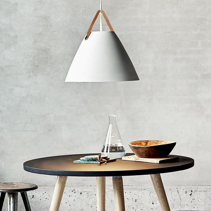 Leather Strap Suspension Minimalist Pendant  Light.