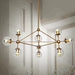 Ritz 10 Bulb Brass Pendant Light.