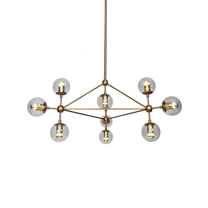 Ritz 10 Bulb Brass Pendant Light.