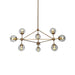 Ritz 10 Bulb Brass Pendant Light.