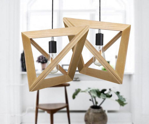 Kaleidoscope Triangle Wooden Pendant Light.