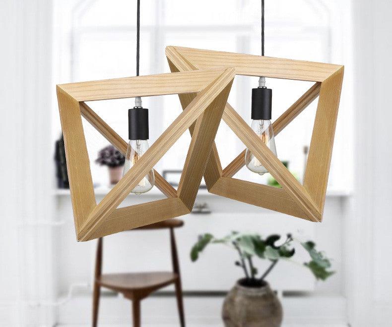 Kaleidoscope Triangle Wooden Pendant Light - DWHOME