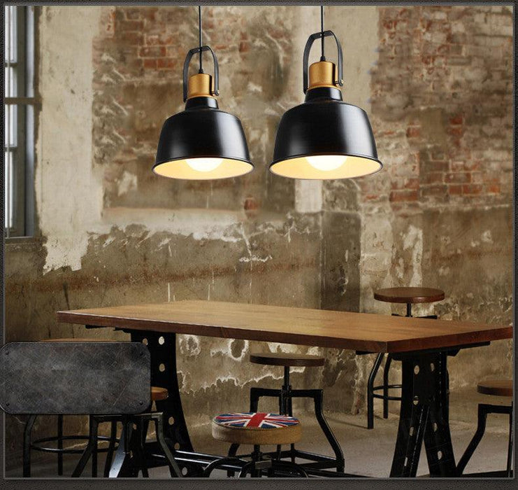 Newman Black Dome Industrial Loft Pendant Light.