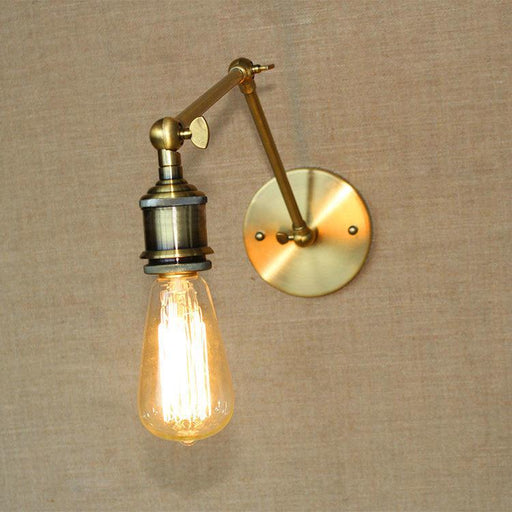 Long Arm Brass Industrial Wall Light.