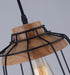 Sangkar Metal Cage Pendant Light With Wooden Base.