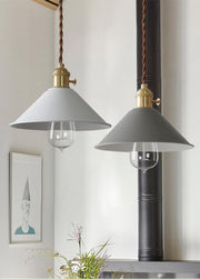 Pastel Coloured Cone Shade Industrial Pendant Light-DWHOME