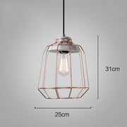Sangkar Rose copper gold Cage Pendant Light With Concrete Base-DWHOME