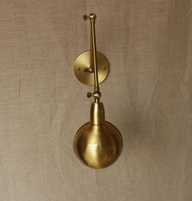 Brass Single Head Shade Industrial Wall Light.