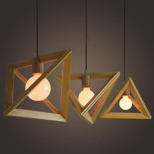 Kaleidoscope Triangle Wooden Pendant Light.