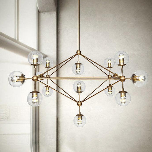 Ritz 15 Bulb Brass Pendant Light.