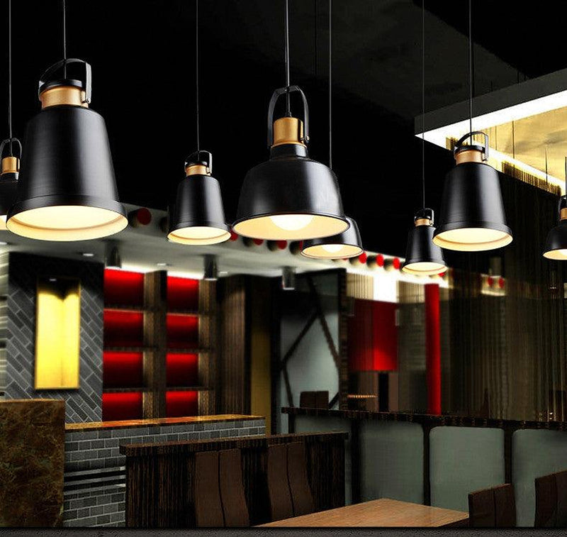 Newman Black Dome Industrial Loft Pendant Light-DWHOME