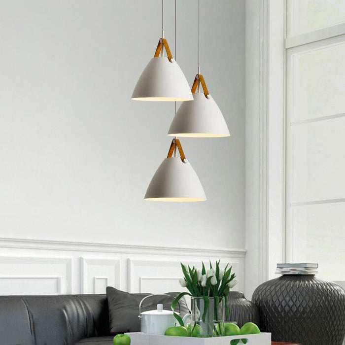 Leather Strap Suspension Minimalist Pendant  Light.