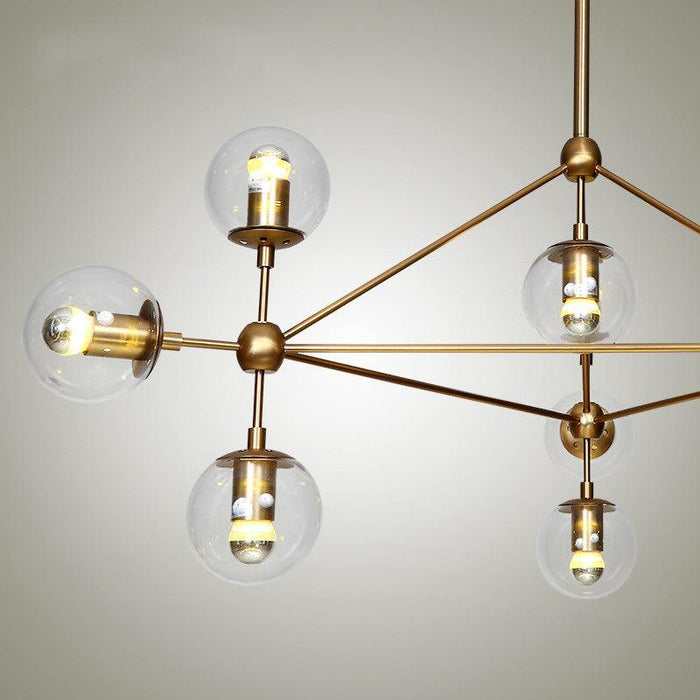 Ritz 10 Bulb Brass Pendant Light.