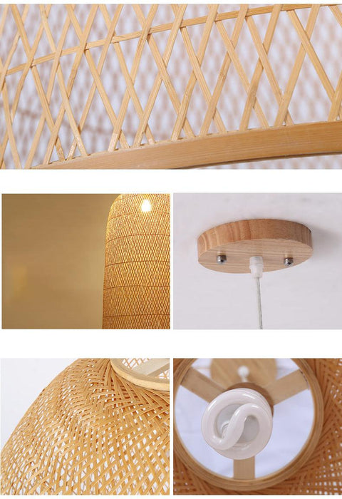 Kandang Rattan Wicker Bamboo Cage Pendant Light.