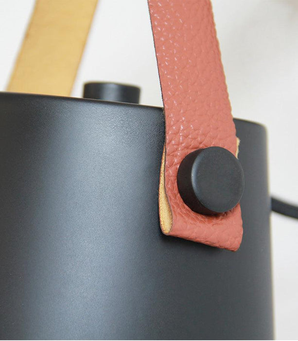 Nora Leather strap wooden scandi wall Light.