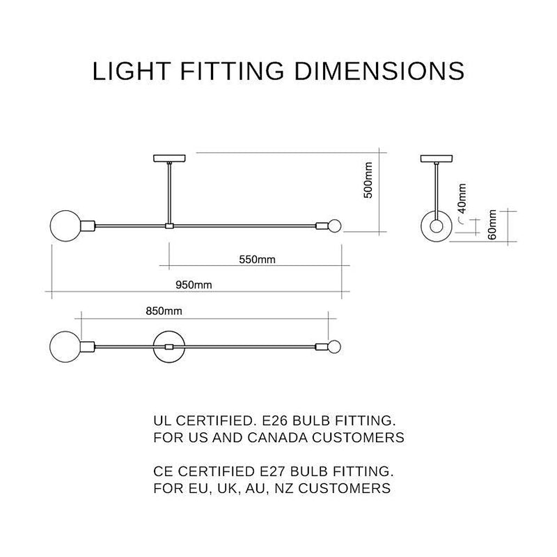Surry Hills 2 Bulbs Modern Minimalist Line Pendant Light-DWHOME