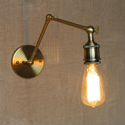 Long Arm Brass Industrial Wall Light.