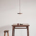 Walnut Wooden Shade Brass Pendant Light.