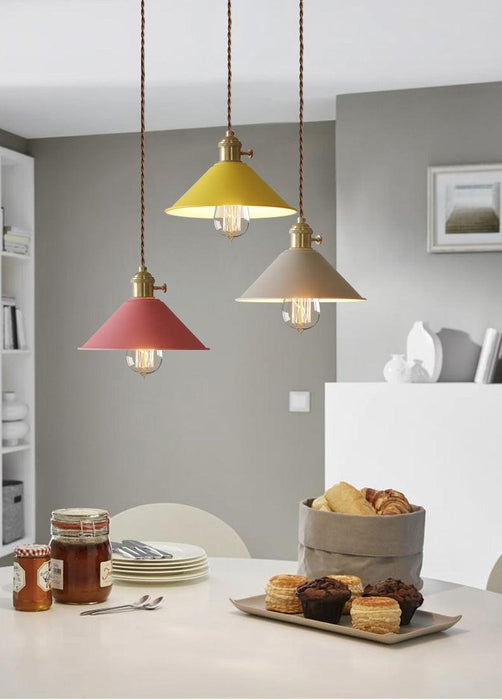 Pastel Coloured Cone Shade Industrial Pendant Light - DWHOME