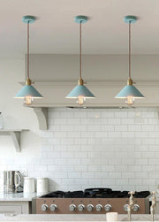 Pastel Coloured Cone Shade Industrial Pendant Light-DWHOME