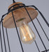 Sangkar Metal Cage Pendant Light With Wooden Base.