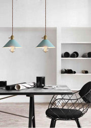 Pastel Coloured Cone Shade Industrial Pendant Light-DWHOME