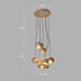 Wooden Petal Round Cluster Pendant Light.