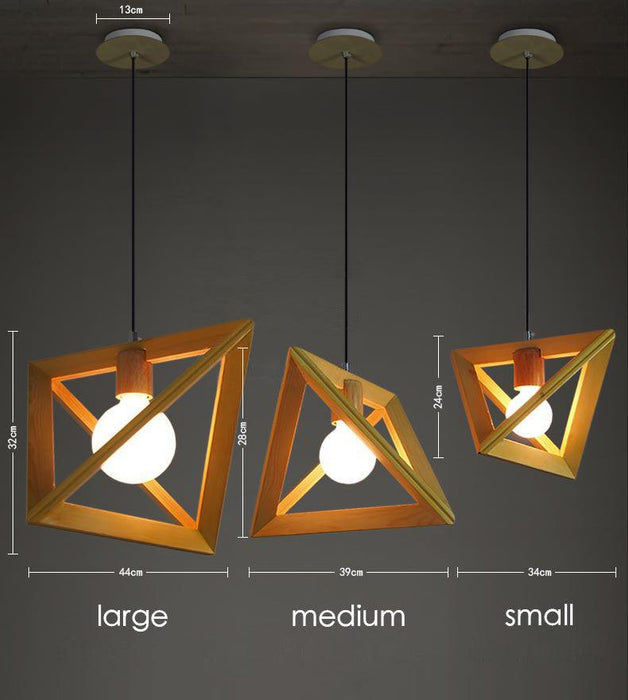 Kaleidoscope Triangle Wooden Pendant Light - DWHOME