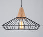 Sangkar Metal Cage Pendant Light With Wooden Base.