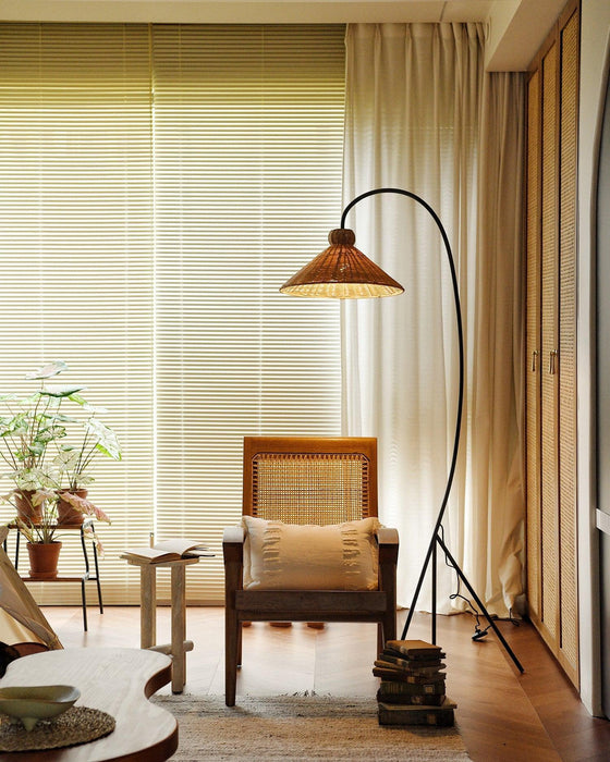Tana Woven Floor Lamp-DWHOME
