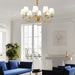 Tapered Fabric Brass Chandelier-DWHOME