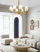 Tapered Fabric Brass Chandelier-DWHOME