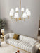 Tapered Fabric Brass Chandelier.