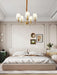 Tapered Fabric Brass Chandelier-DWHOME